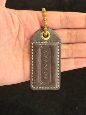 2.5" Medium Y2K Coach Leather Key Fob Bag Charm Keychain Hang Tag/Hangtag